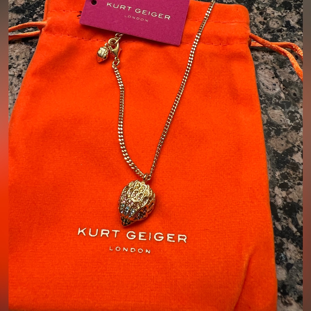 Kurt Geiger Gold Pendant Necklace Nwt 89$
